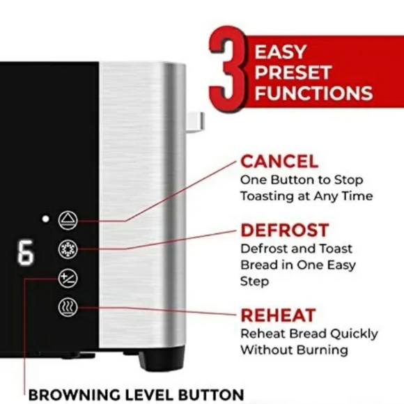 Mueller UltraToast full stainless steel toast 4 slice long extra slots - Picture 5 of 7